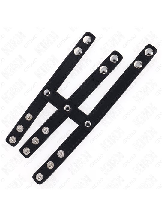 Kink - Triple Real Leather Cock Ring with Snap Closure