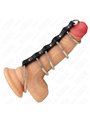 Kink - Quintuple Metal and Genuine Leather Cock Ring from 3.2 to 5 cm