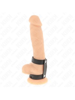 Kink - Double Genuine Leather Cock Ring with Snap Closure