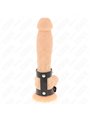 Kink - Anello Fallico Doppio in Vera Pelle con Chiusura a Pressione