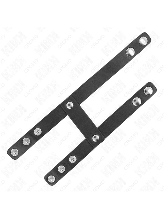 Kink - Double Genuine Leather Cock Ring with Snap Closure
