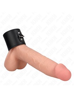 Kink - Anello Fallico in Vera Pelle con Chiusura a Pressione 18x5 Cm
