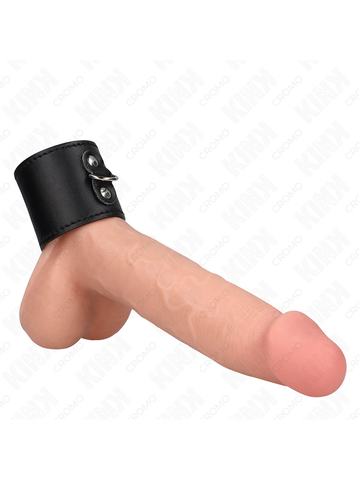Kink - Real Leather Cock Ring with Snap Closure 18x5 cm