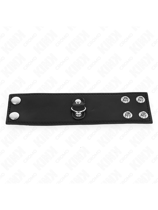Kink - Real Leather Cock Ring with Snap Closure 18x5 cm