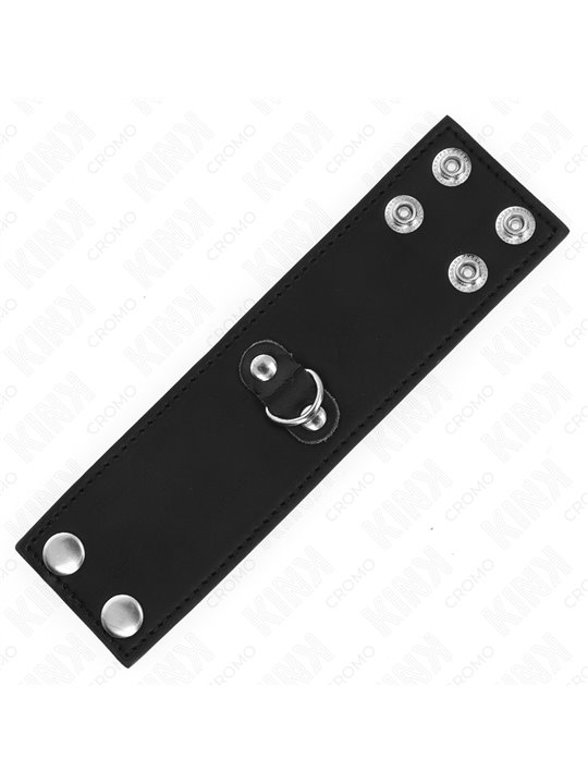 Kink - Real Leather Cock Ring with Snap Closure 18x5 cm
