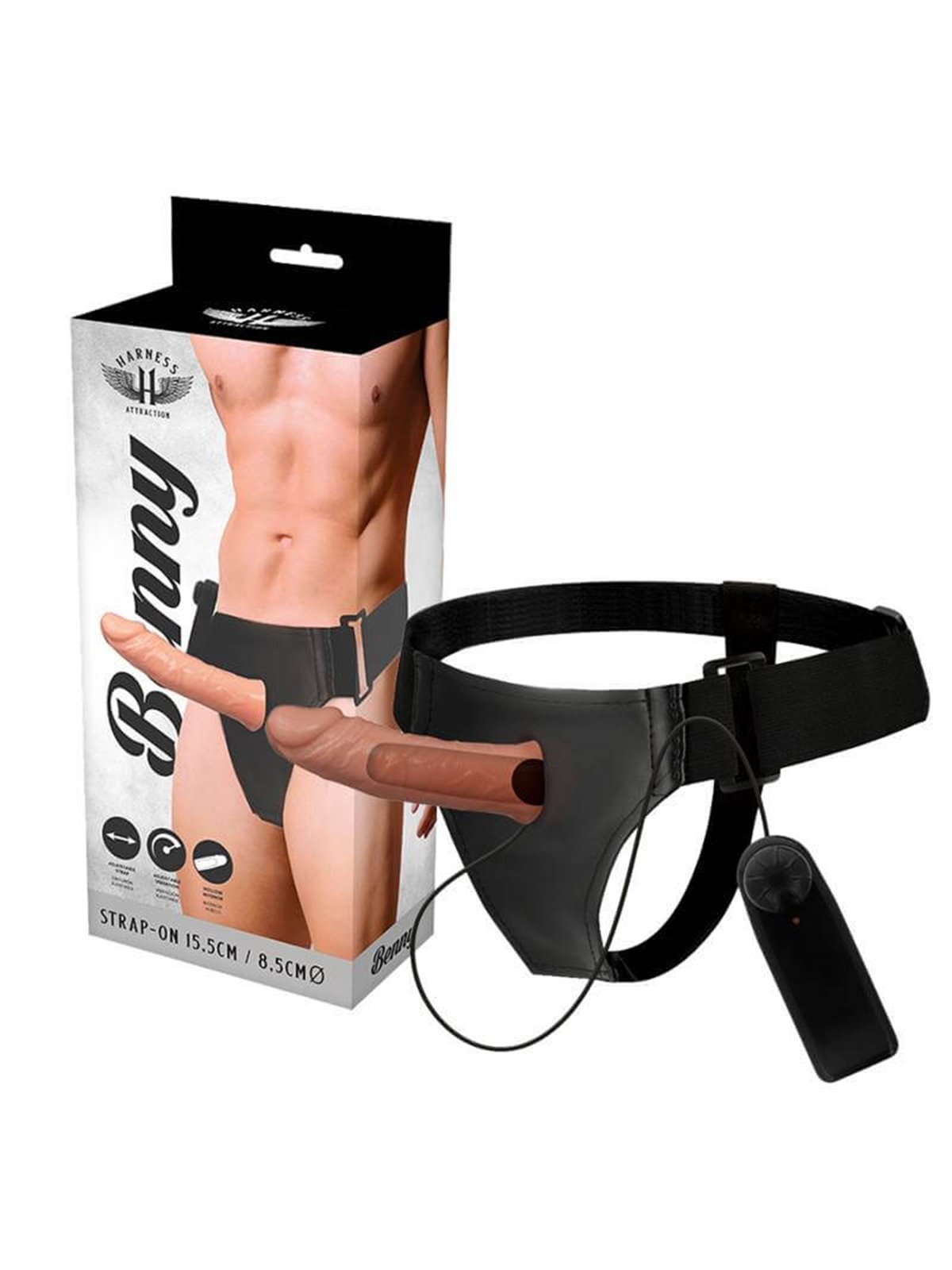 Harness Attraction - Rnes Hollow Benny With Vibrator 15 X 4.5Cm