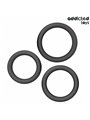 Addicted Toys - Set of 3 Flat Silicone Cock Rings in Black