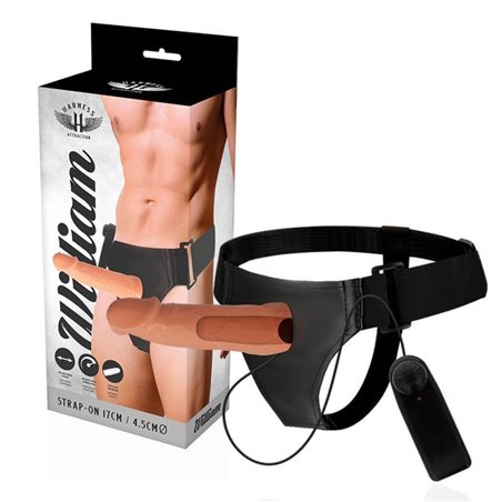 Harness Attraction - Willian Hollow Rnes with Vibrator 17 X 4.5CM
