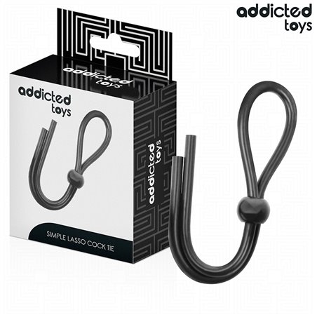 Addicted Toys - Corda in Silicone per Pene a Singolo Anello Nero