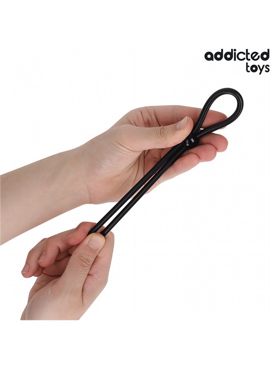 Addicted Toys - Corda in Silicone per Pene a Singolo Anello Nero