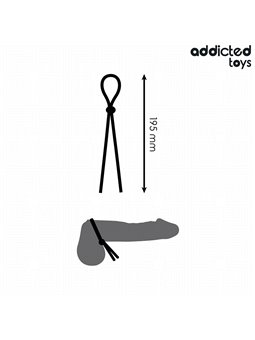 Addicted Toys - Corda in Silicone per Pene a Singolo Anello Nero