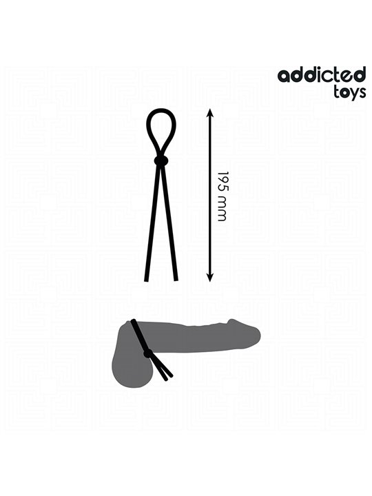 Addicted Toys - Corda in Silicone per Pene a Singolo Anello Nero