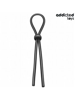 Addicted Toys - Corda in Silicone per Pene a Singolo Anello Nero