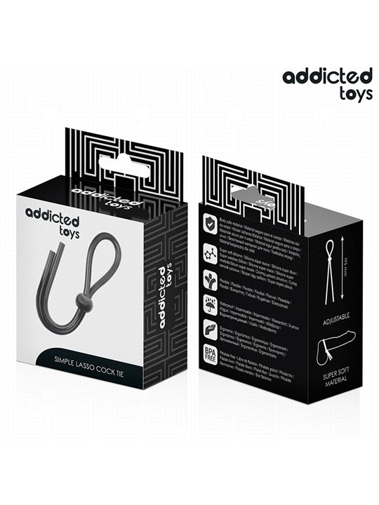 Addicted Toys - Corda in Silicone per Pene a Singolo Anello Nero
