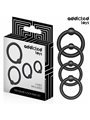 Addicted Toys - Set di 4 Anelli Fallici in Silicone a Pressione Nero