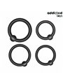 Addicted Toys - Set of 4 Silicone Pressure Cock Rings in Black