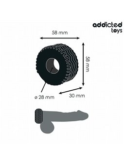 Addicted Toys - Anello Fallico in Silicone con Spessore Extra Nero