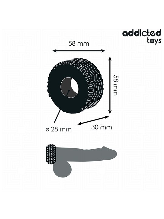 Addicted Toys - Anello Fallico in Silicone con Spessore Extra Nero