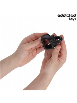 Addicted Toys - Silicone Cage Cock Ring Black