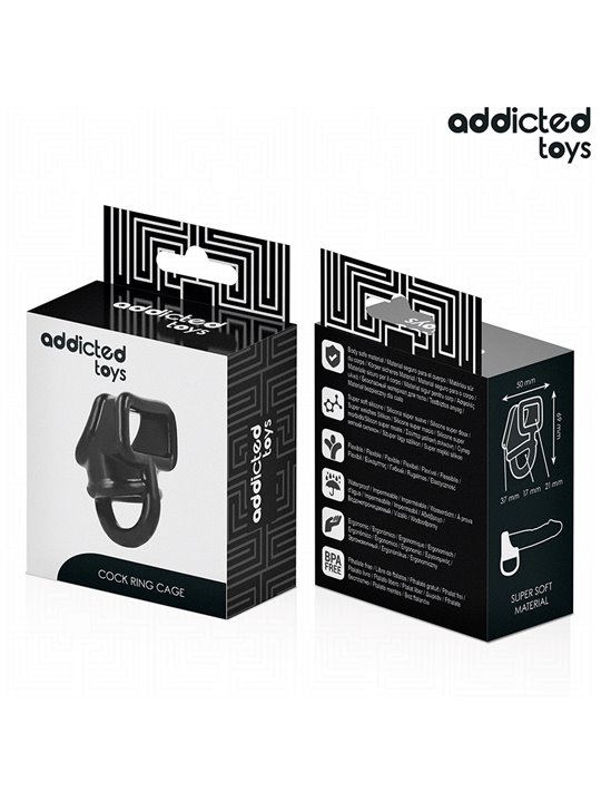 Addicted Toys - Silicone Cage Cock Ring Black