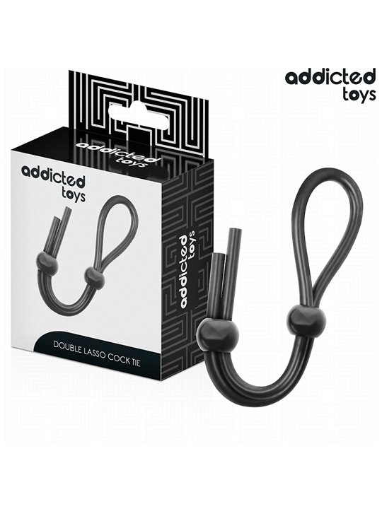 Addicted Toys - Corda in Silicone per il Pene a Doppio Anello Nero