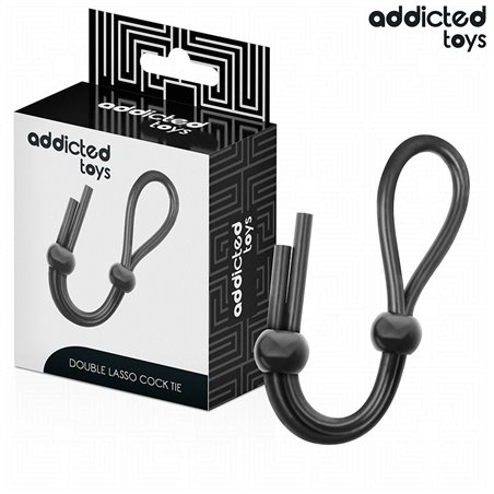 Addicted Toys - Double Ring Silicone Cock Rope Black