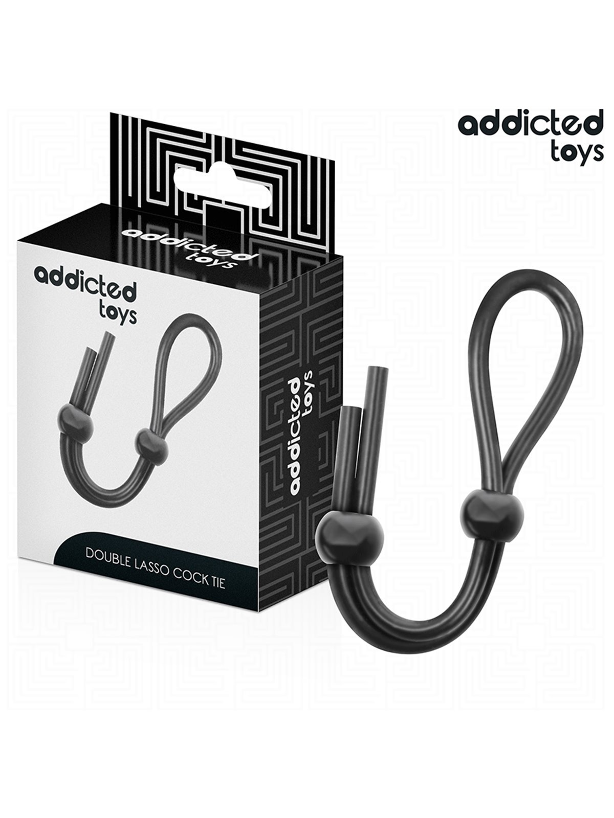 Addicted Toys - Double Ring Silicone Cock Rope Black