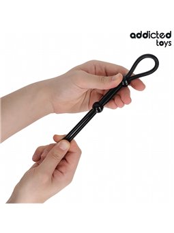Addicted Toys - Corda in Silicone per il Pene a Doppio Anello Nero