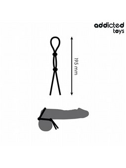 Addicted Toys - Double Ring Silicone Cock Rope Black