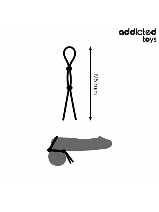 Addicted Toys - Double Ring Silicone Cock Rope Black