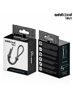 Addicted Toys - Double Ring Silicone Cock Rope Black