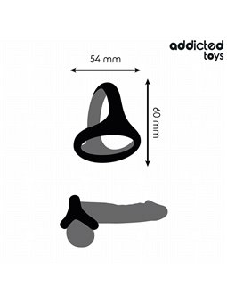 Addicted Toys - Thick Triple Silicone Cock Ring Black