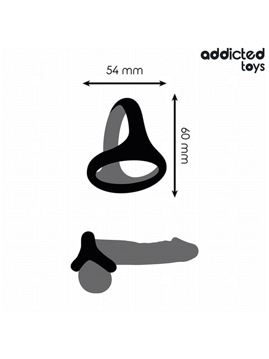 Addicted Toys - Thick Triple Silicone Cock Ring Black