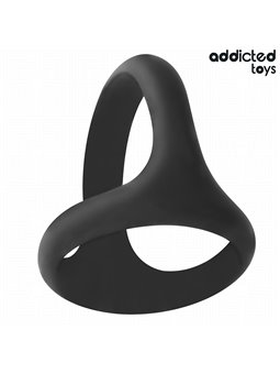 Addicted Toys - Thick Triple Silicone Cock Ring Black
