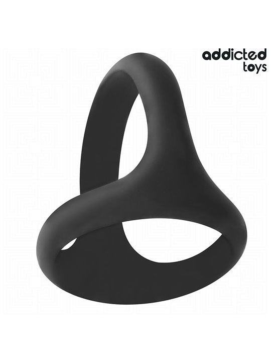 Addicted Toys - Thick Triple Silicone Cock Ring Black