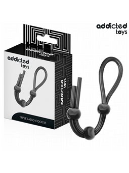 Addicted Toys - Triple Ring Silicone Cock Rope Black