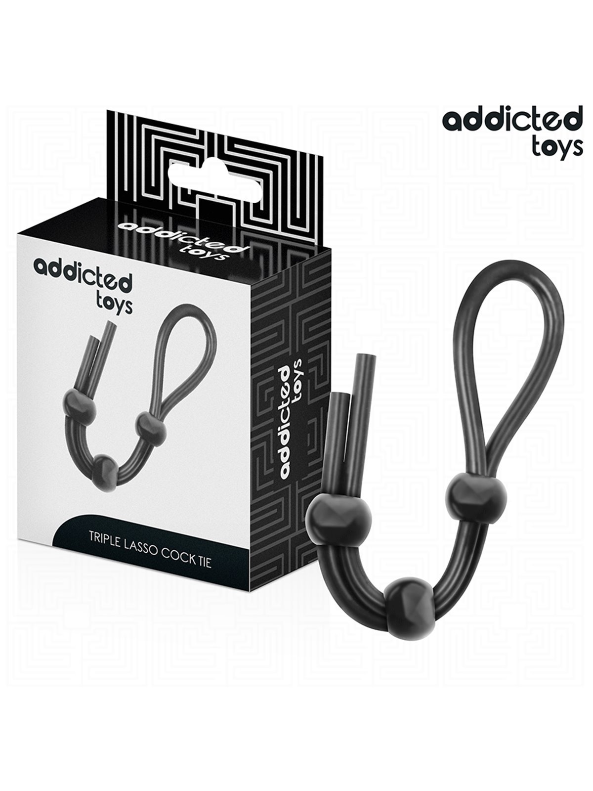 Addicted Toys - Triple Ring Silicone Cock Rope Black