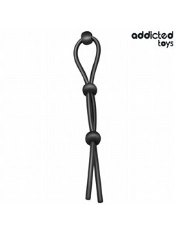 Addicted Toys - Corda in Silicone per il Pene a Triplo Anello Nero