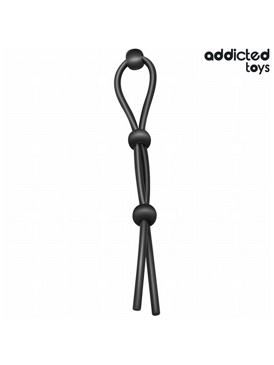 Addicted Toys - Corda in Silicone per il Pene a Triplo Anello Nero