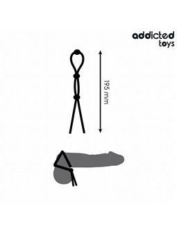Addicted Toys - Corda in Silicone per il Pene a Triplo Anello Nero