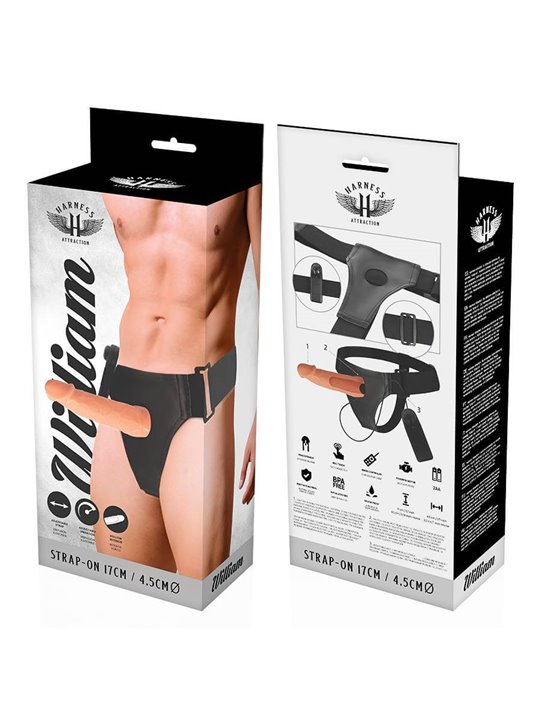 Harness Attraction - Willian Hollow Rnes with Vibrator 17 X 4.5CM
