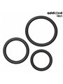 Addicted Toys - Set di 3 Anelli Fallici in Silicone Mod 2 Nero
