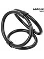 Addicted Toys - Thin Triple Silicone Cock Ring Black
