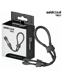 Addicted Toys - Corda in Silicone per il Pene Regolabile Nero