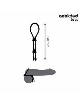 Addicted Toys - Corda in Silicone per il Pene Regolabile Nero