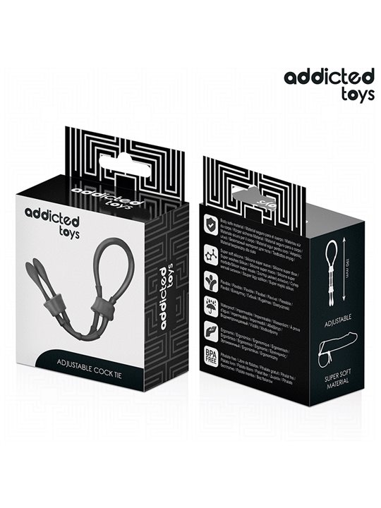Addicted Toys - Adjustable Silicone Penis Strap Black