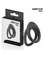 Addicted Toys - Doppio Anello Fallico in Silicone Nero con Texture