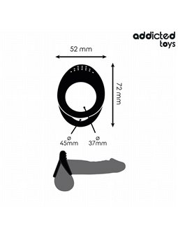 Addicted Toys - Doppio Anello Fallico in Silicone Nero con Texture
