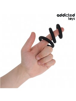 Addicted Toys - Set di 3 Anelli Fallici in Silicone Mod 1 Nero