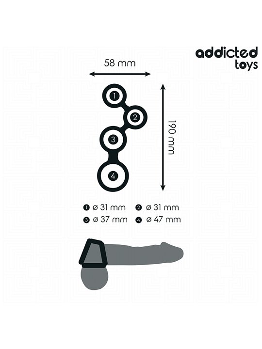 Addicted Toys - Anello Fallico con Divisore per Testicoli in Silicone